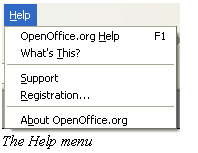 Text Box:  
The Help menu
