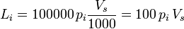 L_i = 100000 , p_i  frac = 100 , p_i , V_s