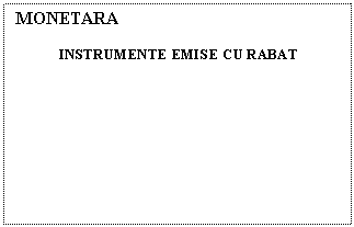 Text Box: MONETARA

INSTRUMENTE EMISE CU RABAT


