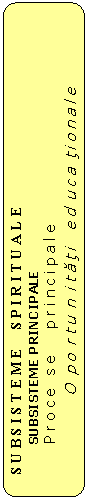 Rounded Rectangle:     S U B S I S T E M E     S P I R I T U A L E
SUBSISTEME PRINCIPALE
	P r o c e   s e      p r i n c i p a l e 
		O  p o  r t u  n  i t a t i    e d  u c a  t i o n a l e
