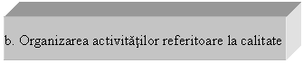 Text Box: b. Organizarea activitatilor referitoare la calitate

