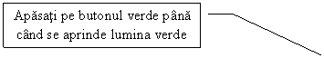 Line Callout 3: Apasati pe butonul verde pana cand se aprinde lumina verde